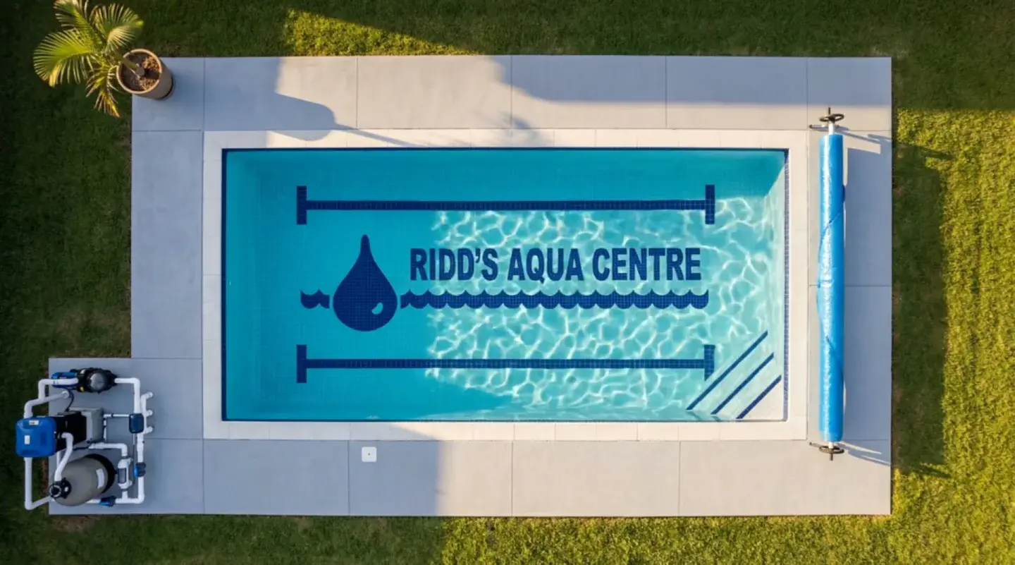 Crystal clear swimming pool maintained by Ridd's Aqua Centre